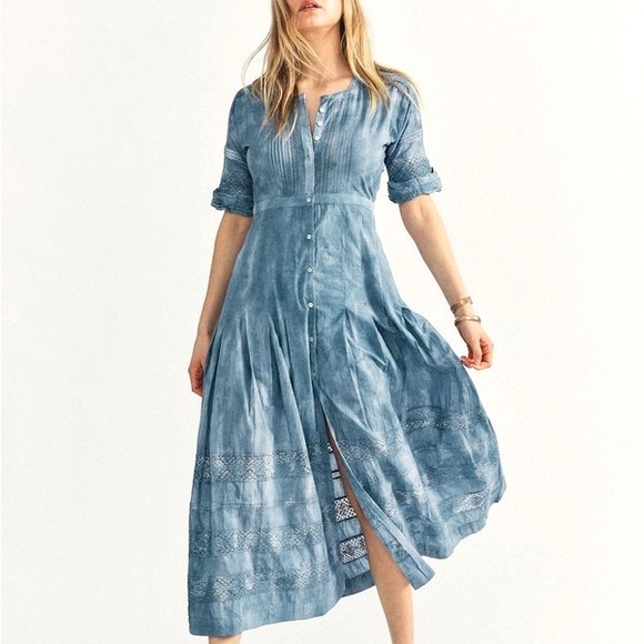 ✨ NWOT LOVESHACKFANCY Edie midi dress - Picture 2 of 10